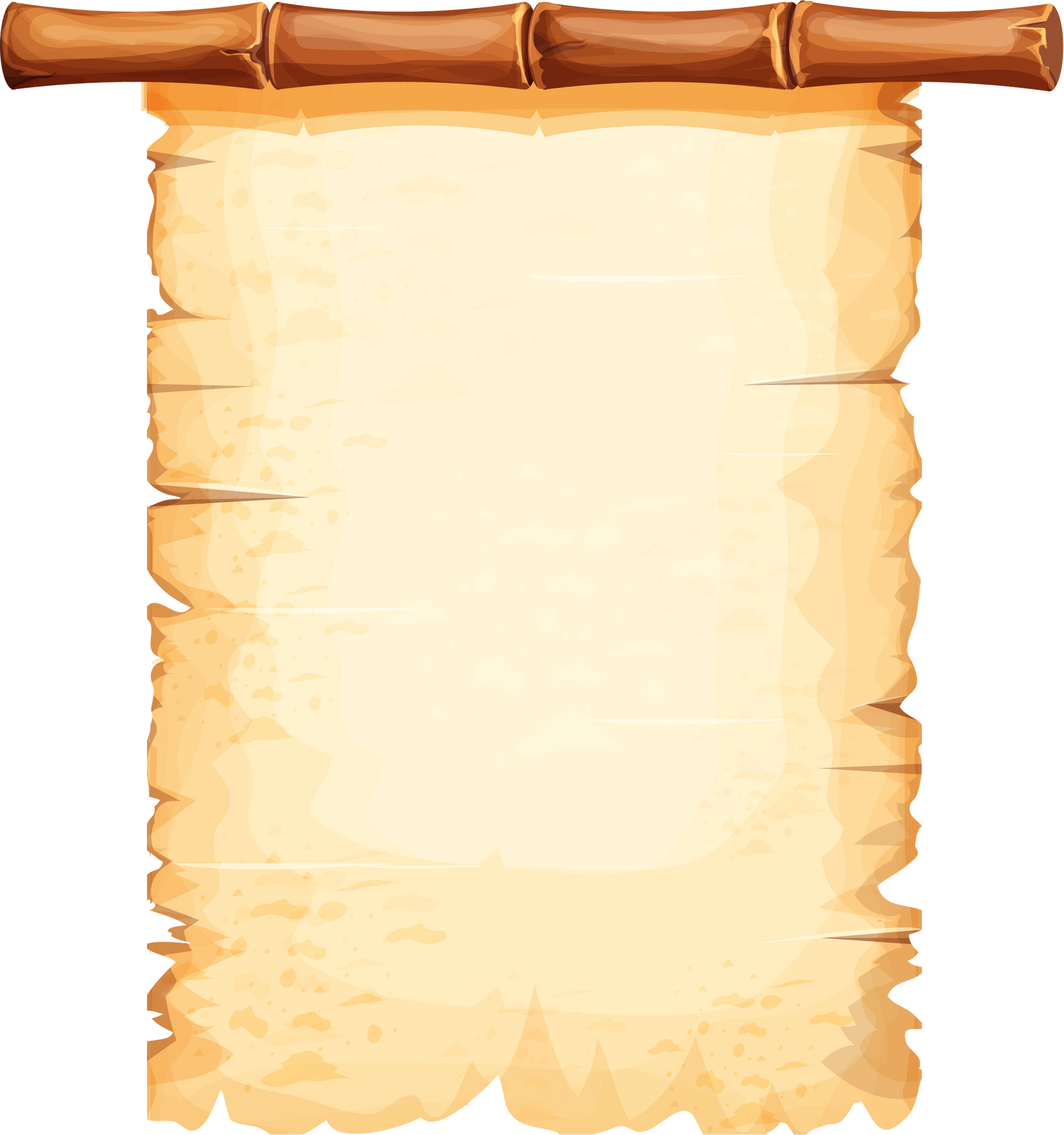 Bamboo frame with old parchment paper